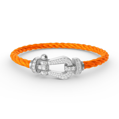 [Clover Jewelery]FORCE LARGE HORSESHOE FULL DIAMOND BRACELET SILVER