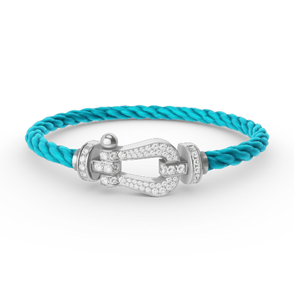 [Clover Jewelery]FORCE LARGE HORSESHOE FULL DIAMOND BRACELET SILVER