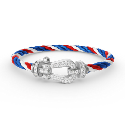 [Clover Jewelery]FORCE LARGE HORSESHOE FULL DIAMOND BRACELET SILVER