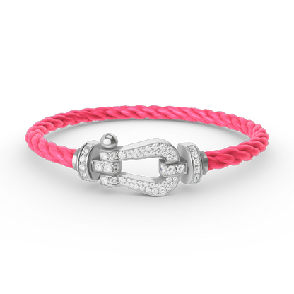 [Clover Jewelery]FORCE LARGE HORSESHOE FULL DIAMOND BRACELET SILVER