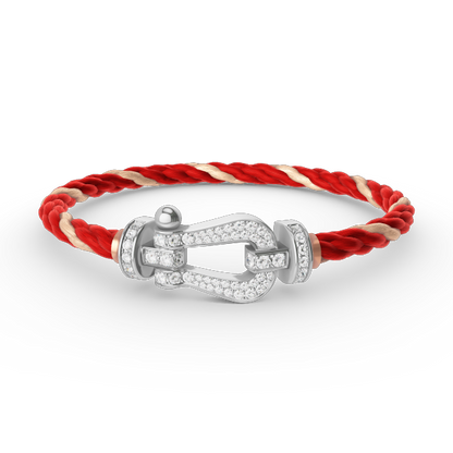 [Clover Jewelery]FORCE LARGE HORSESHOE FULL DIAMOND BRACELET SILVER
