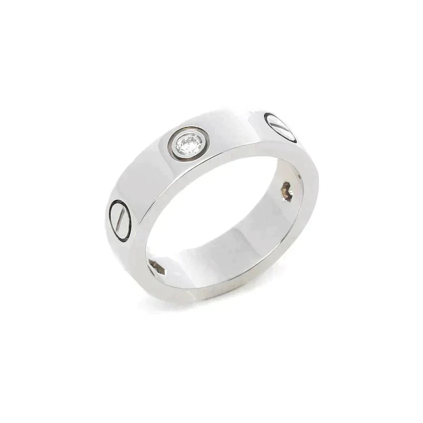 [Clover Jewelery]LOVE RING 5.5MM 3 DIAMONDS SILVER