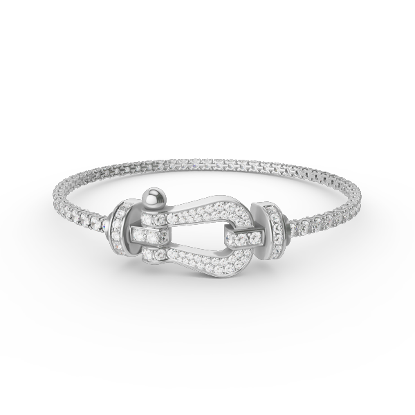 [Clover Jewelery]FORCE  LARGE HORSESHOE FULL DIAMOND TENNIS BRACELET